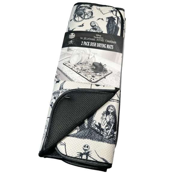 NEW Disney Tim Burton’s THE NIGHTMARE BEFORE CHRISTMAS Dish Drying Mats Set/2 - Picture 1 of 5